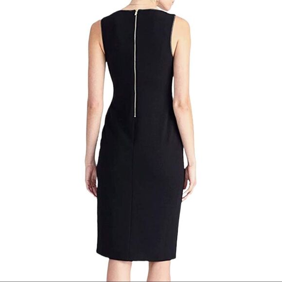 NEW Rachel Roy Midi Sheath Dress Black Sleeveless Contrast Stitching Sz M - Picture 8 of 16